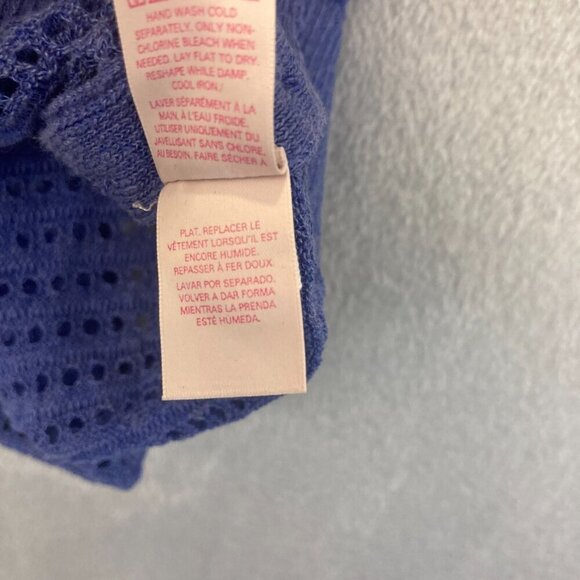 VICTORIA'S SECRET Flax Blend Short Sleeve Open Knit Sweater Size Small S Purple - Picture 8 of 10